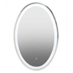 Avelino Illuminated Silver Oval Mirror