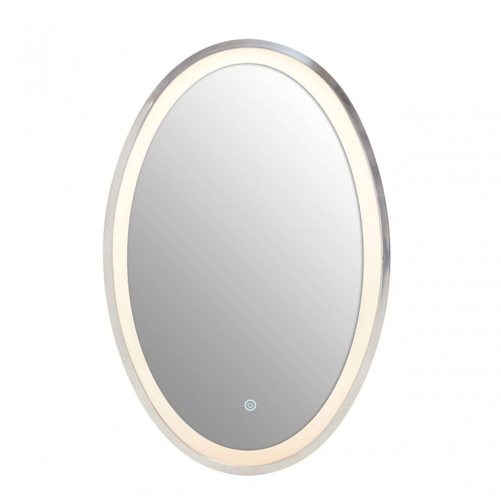 Avelino Illuminated Silver Oval Mirror