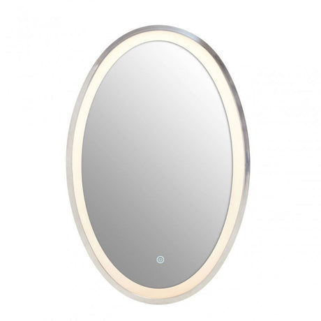 Avelino Illuminated Silver Oval Mirror