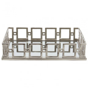 Rhoda Rectangle Nickle Finish Mirror Tray