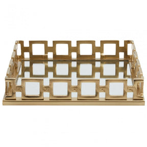 Rhoda Square Gold Mirror Tray