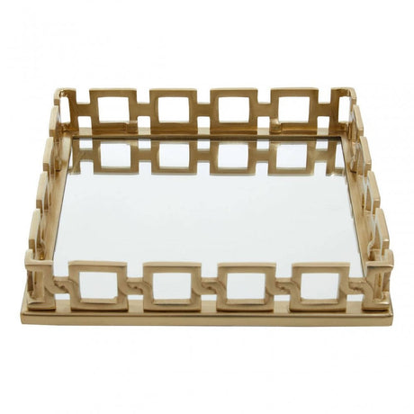 Rhoda Square Gold Mirror Tray