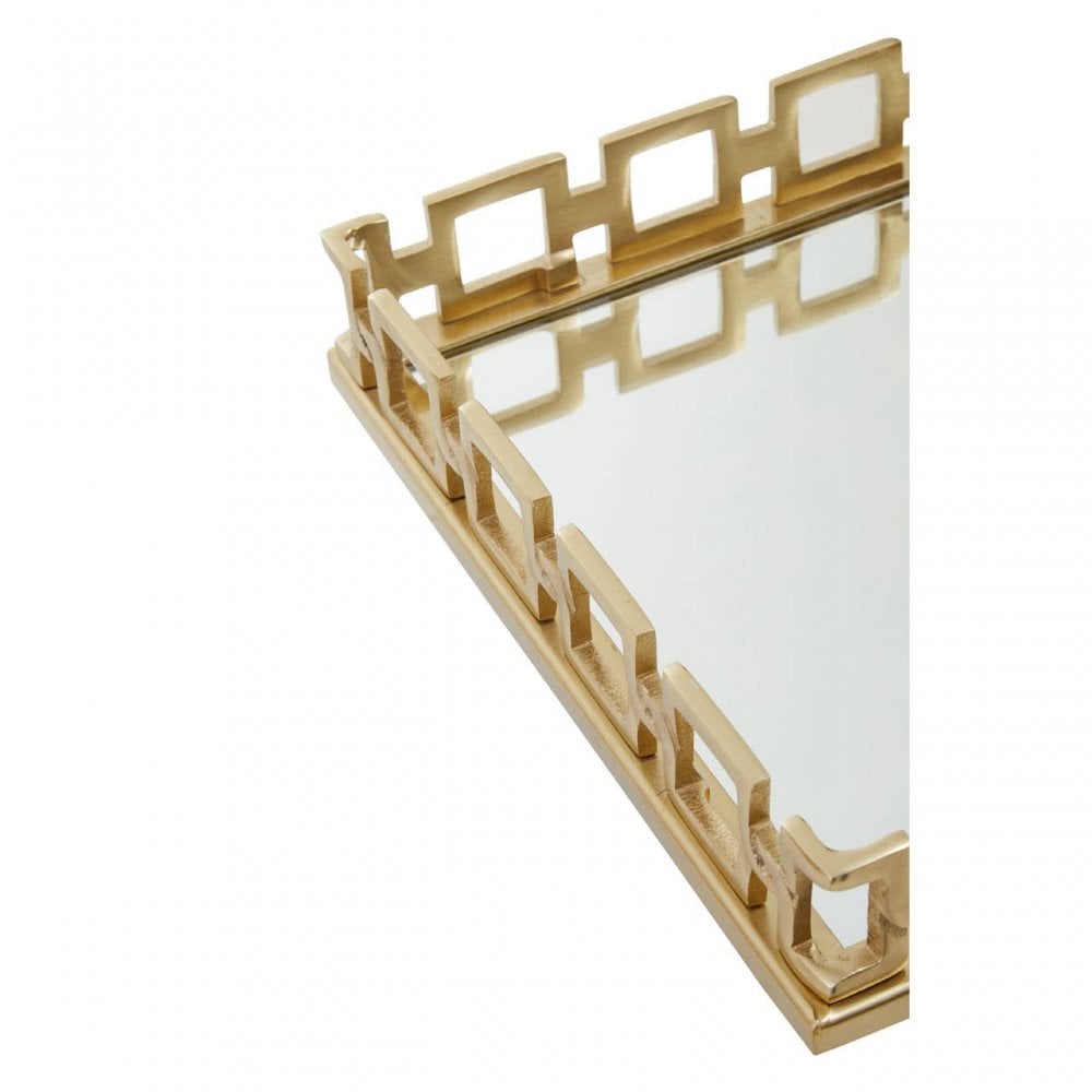 Rhoda Square Gold Mirror Tray