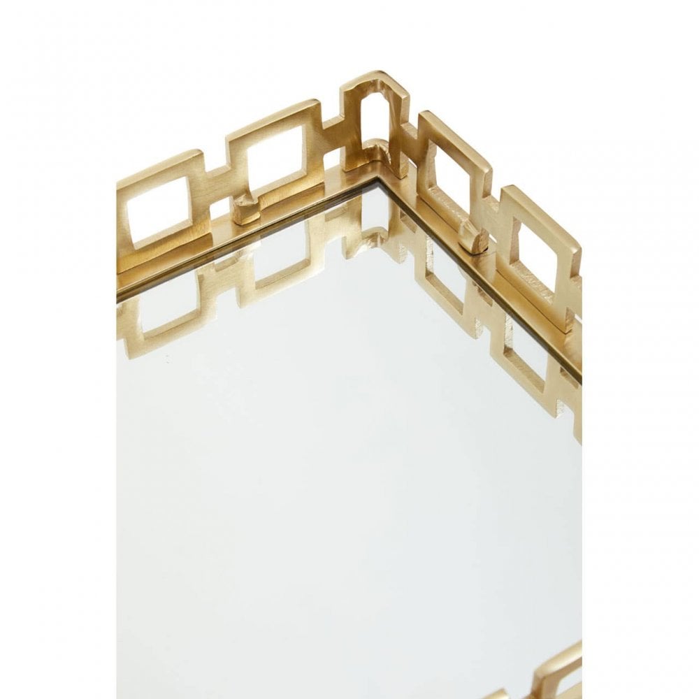 Rhoda Square Gold Mirror Tray