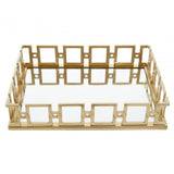 Rhoda Rectangle Gold Mirror Tray