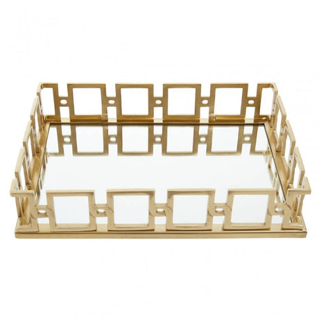 Rhoda Rectangle Gold Mirror Tray