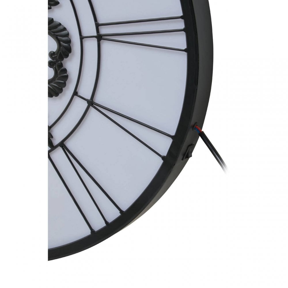 Genova Roman Numeral Black And White Led Wall Clock