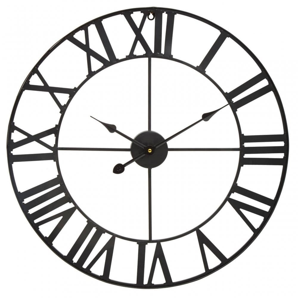 Genova Black Metal Wall Clock