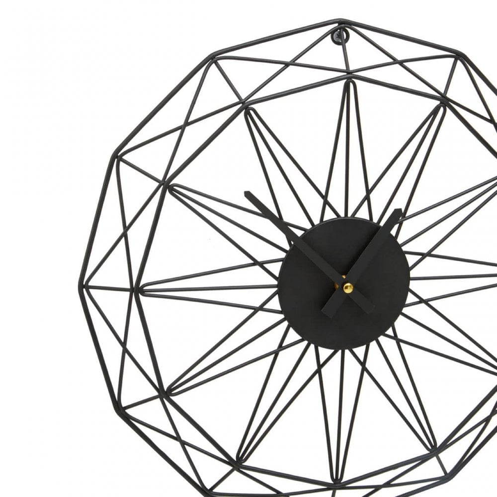 Genova Small Black Metal Wall Clock