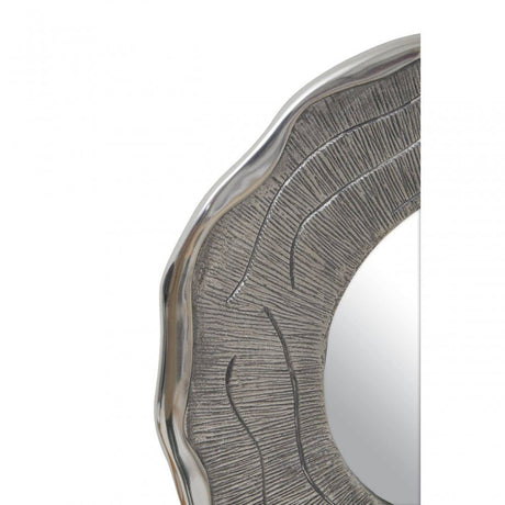 Silva Small Oak Effect Silver Wall Mirror