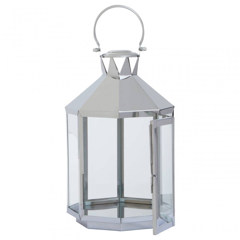 Herber Large Silver Steel Lantern
