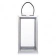 Herber Large Silver Steel With Hair On Leather Handle Lantern
