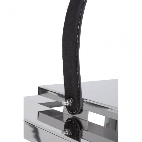 Herber Large Silver Steel With Hair On Leather Handle Lantern