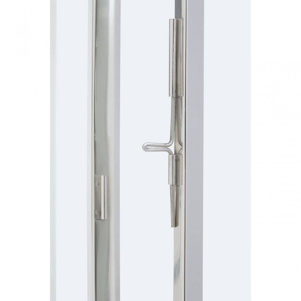 Herber Large Silver Steel With Hair On Leather Handle Lantern