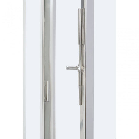 Herber Large Silver Steel With Hair On Leather Handle Lantern