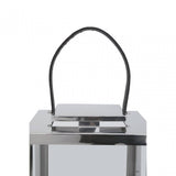 Herber Small Silver Steel With Hair On Leather Handle Lantern
