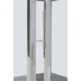 Herber Small Silver Steel With Hair On Leather Handle Lantern
