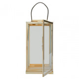 Herber Large Gold Steel With Hair On Leather Handle Lantern