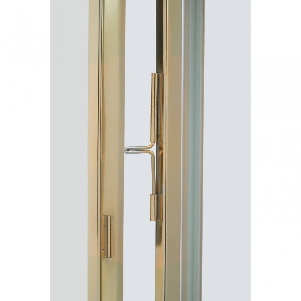 Herber Large Gold Steel With Hair On Leather Handle Lantern