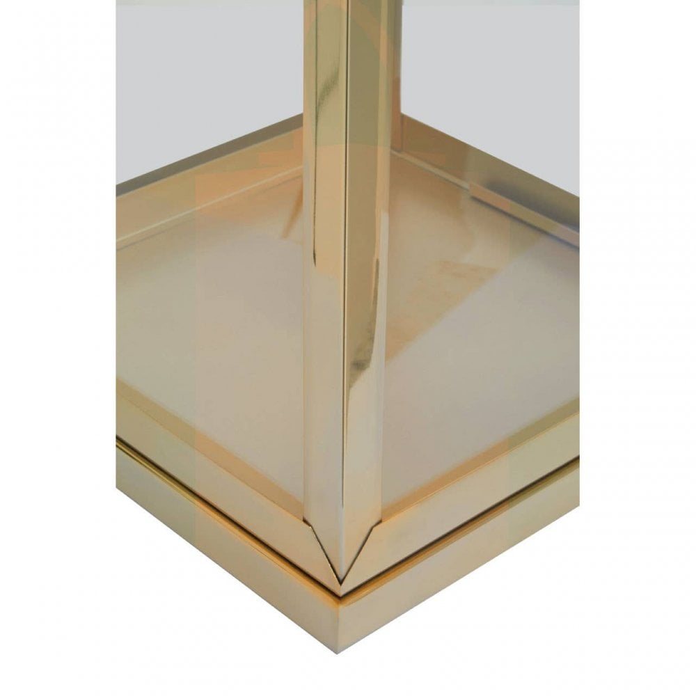 Herber Large Gold Steel With Hair On Leather Handle Lantern