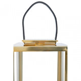 Herber Small Gold Steel With Hair On Leather Handle Lantern