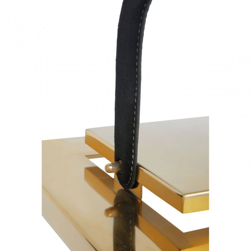 Herber Small Gold Steel With Hair On Leather Handle Lantern