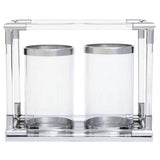 Lucita Double Silver Steel And Acrylic Lantern