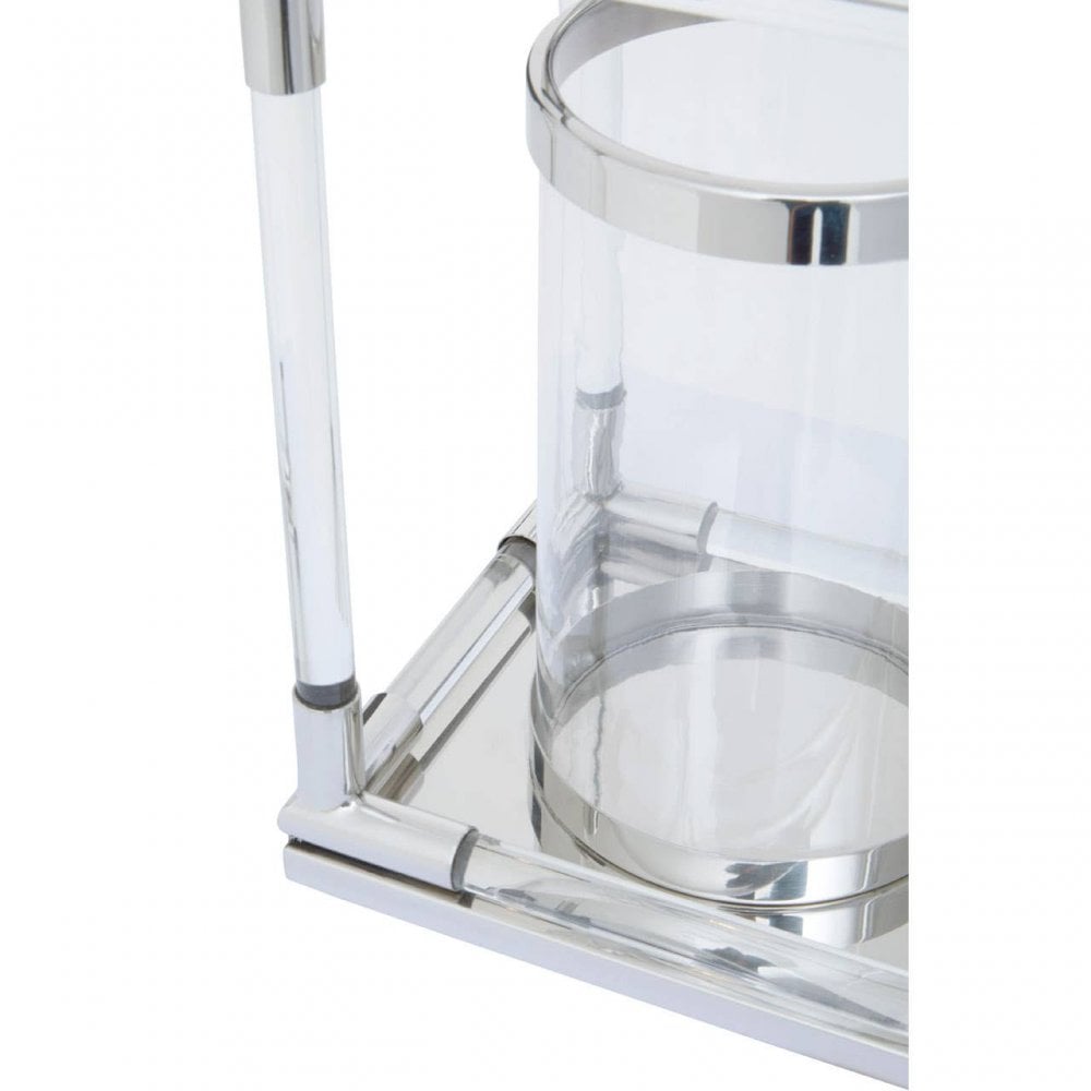 Lucita Double Silver Steel And Acrylic Lantern