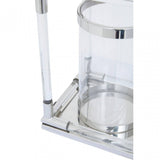 Lucita Double Silver Steel And Acrylic Lantern