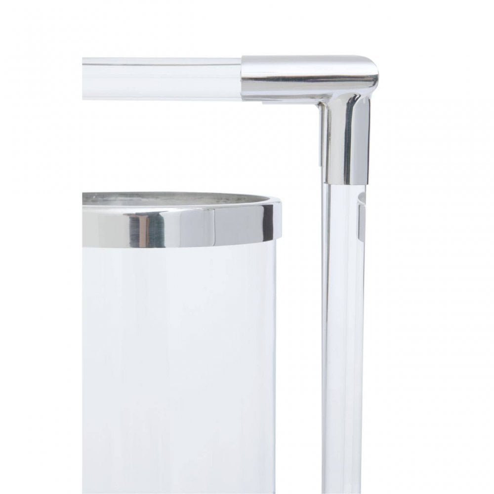 Lucita Double Silver Steel And Acrylic Lantern
