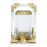 Lucita Double Gold Steel And Acrylic Lantern