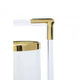 Lucita Double Gold Steel And Acrylic Lantern