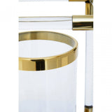 Lucita Double Gold Steel And Acrylic Lantern