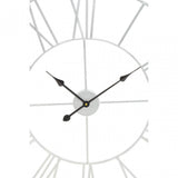 Genova Large Silver Metal Roman Numeral Wall Clock
