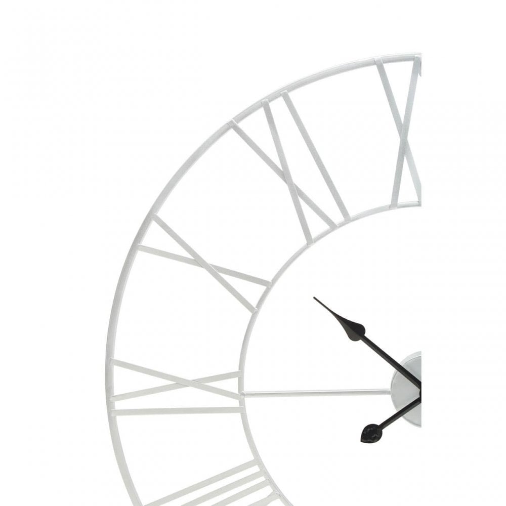 Genova Large Silver Metal Roman Numeral Wall Clock