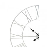Genova Large Silver Metal Roman Numeral Wall Clock