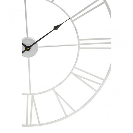 Genova Large Silver Metal Roman Numeral Wall Clock