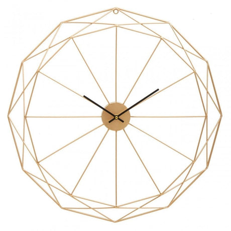 Genova Geometric Gold Metal Wall Clock