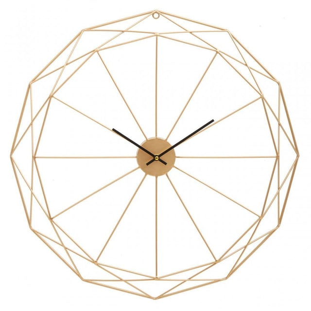 Genova Geometric Gold Metal Wall Clock