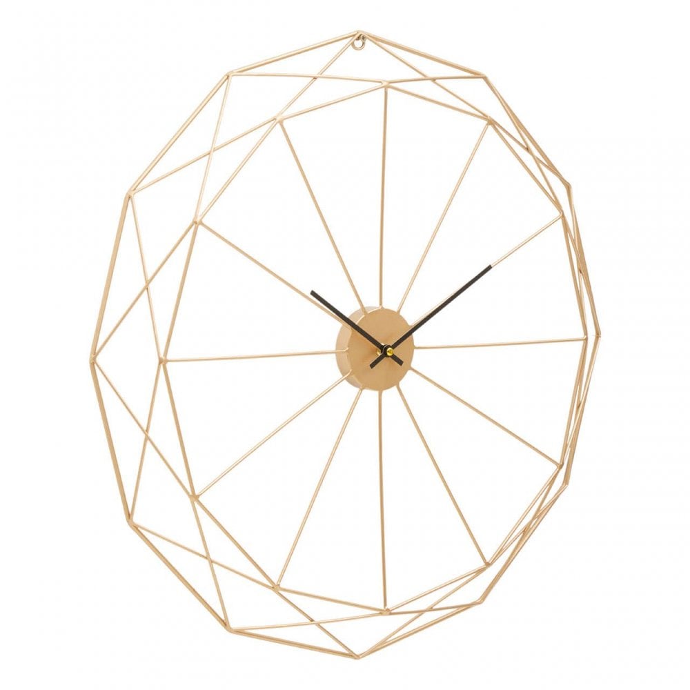 Genova Geometric Gold Metal Wall Clock