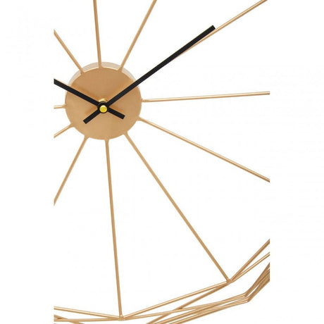 Genova Geometric Gold Metal Wall Clock