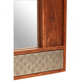 Boho Acacia Wood Wall Mirror