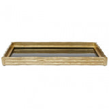 Hiba Gold Finish Mirrored Tray
