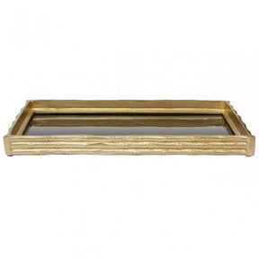 Hiba Gold Finish Mirrored Tray