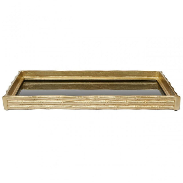 Hiba Gold Finish Mirrored Tray