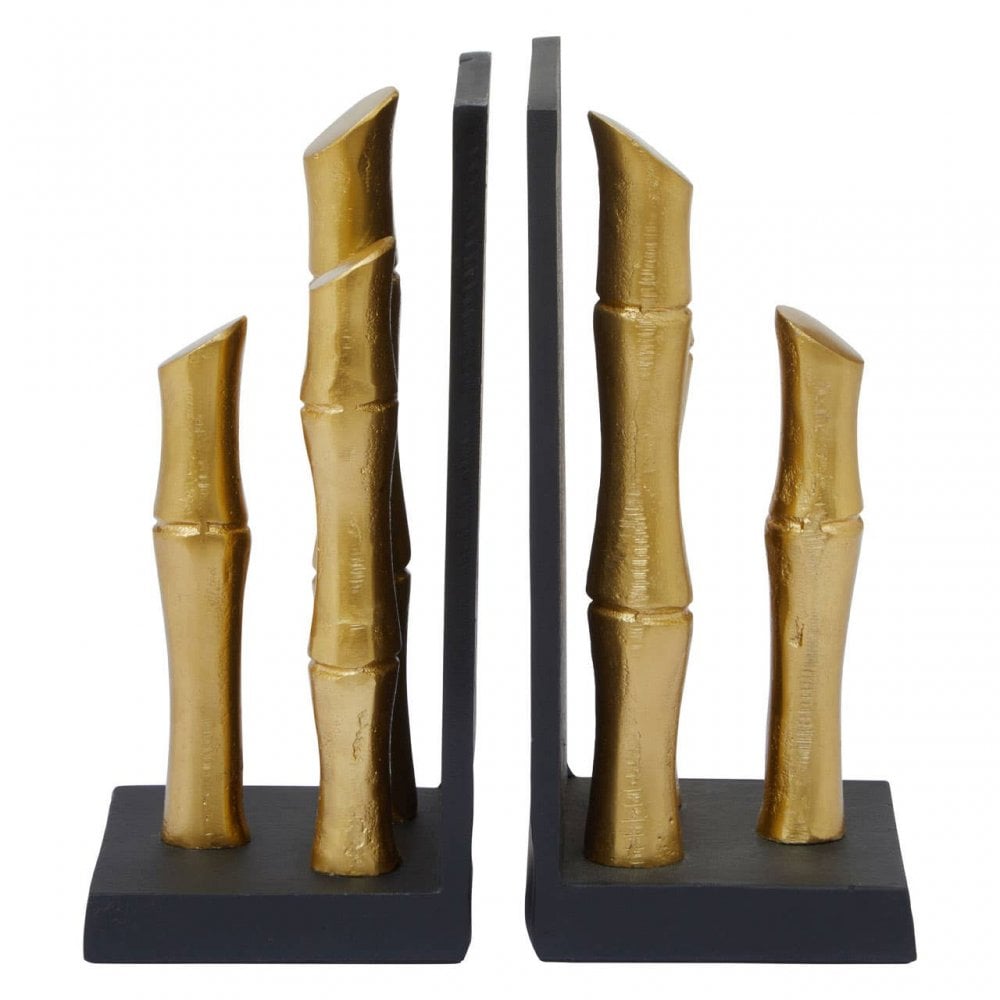 Hiba Set Of Two Gold Finish Bookends