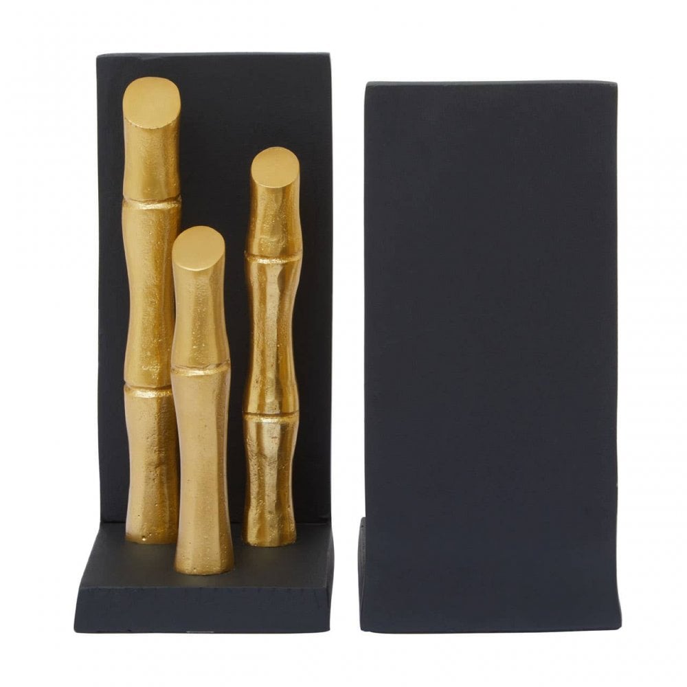 Hiba Set Of Two Gold Finish Bookends