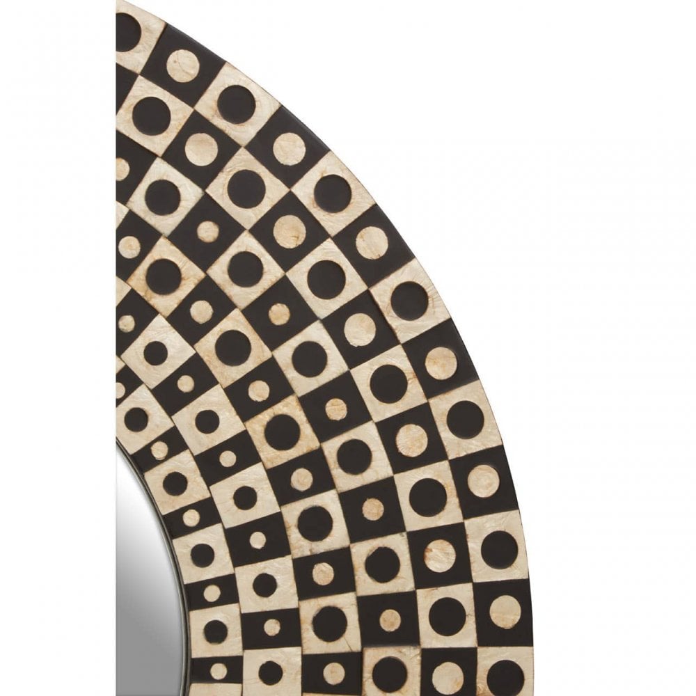 Palu Square Hole Black And Gold Wall Mirror