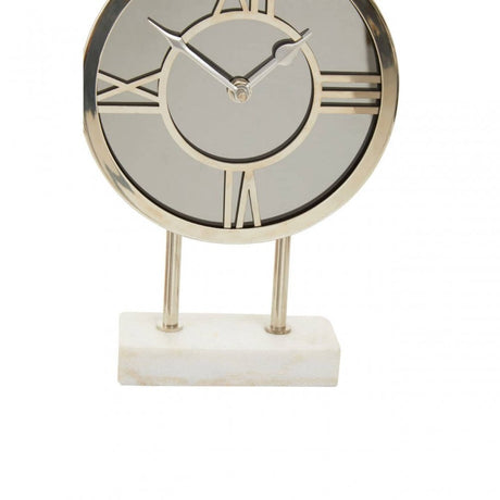 Mateo White Marble Base Clock