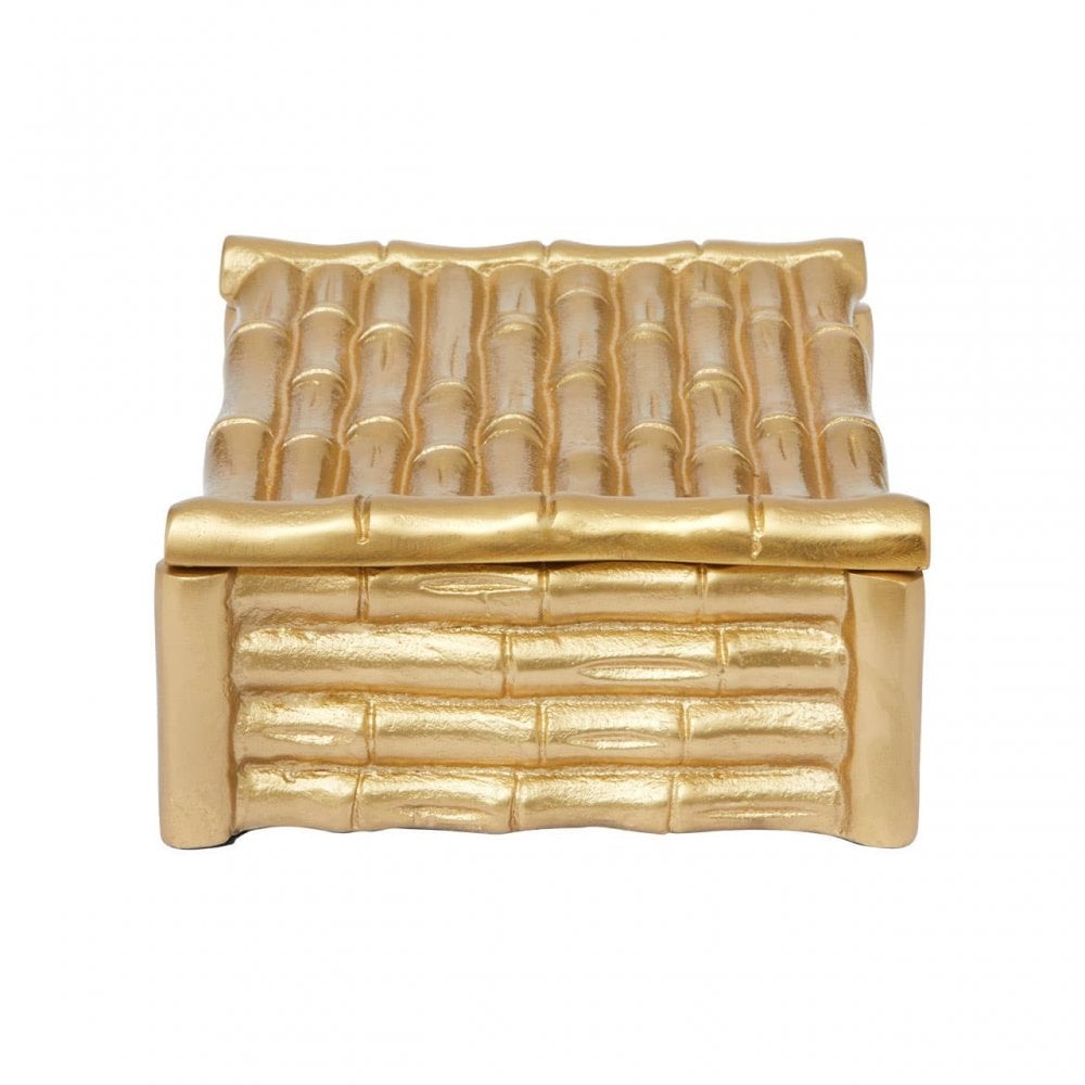 Hiba Small Gold Finish Trinket Box